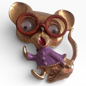 BOGO JJ Mouse in Glasses Brooch